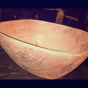 Large wooden bowl.